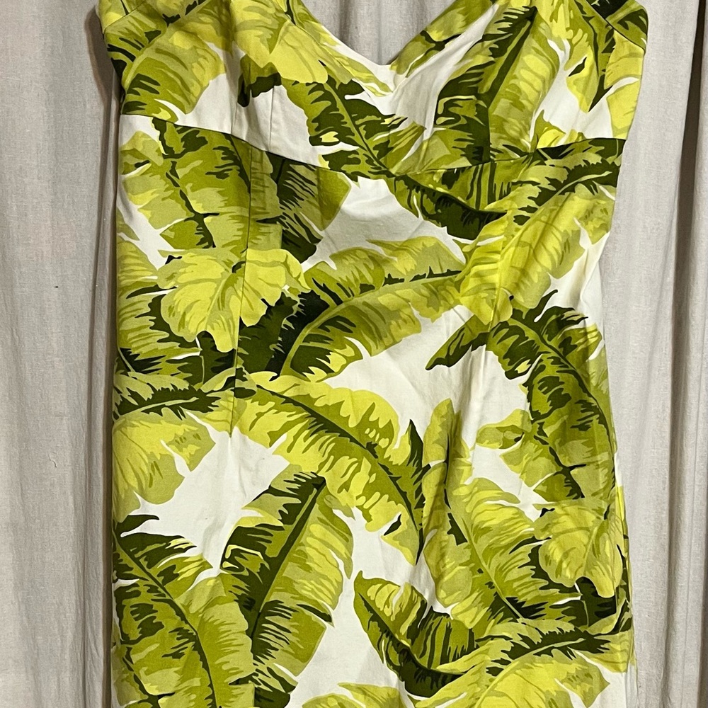 Tommy Bahama Green and White Asymmetrical Dress